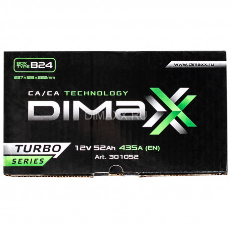 Аккумулятор DIMAXX TURBO ASIA 52ah R+