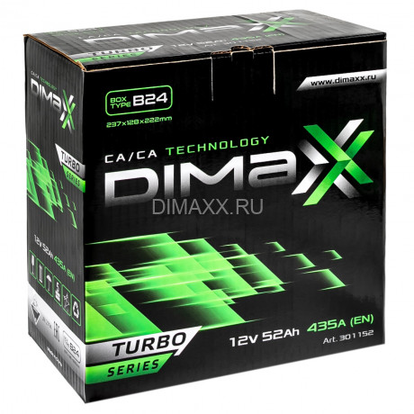 Аккумулятор DIMAXX TURBO ASIA 52ah L+