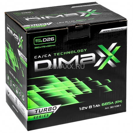 Аккумулятор DIMAXX TURBO ASIA 81ah R+