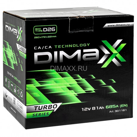 Аккумулятор DIMAXX TURBO ASIA 81ah L+