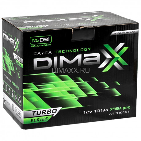 Аккумулятор DIMAXX TURBO ASIA 101ah R+