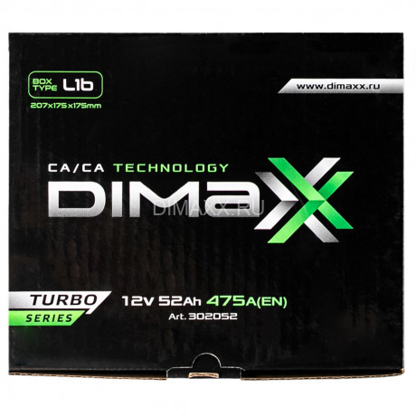 Аккумулятор DIMAXX TURBO EURO 52ah R+