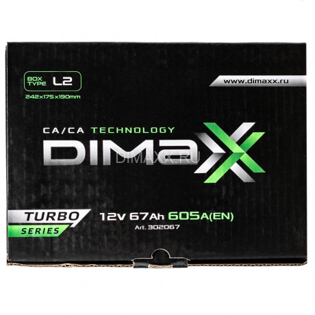 Аккумулятор DIMAXX TURBO EURO 67ah R+
