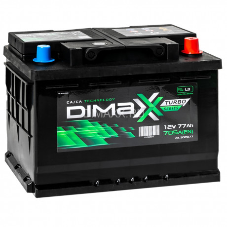 Аккумулятор DIMAXX TURBO EURO 77ah R+
