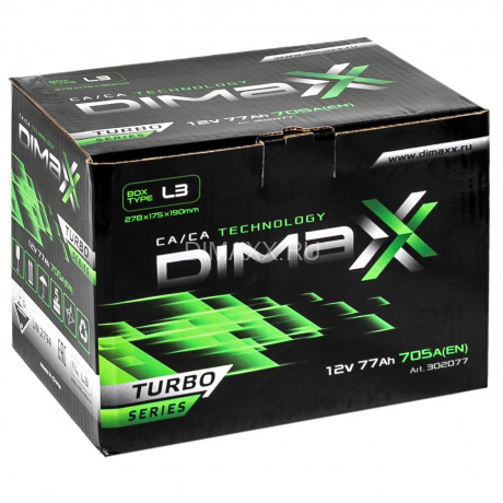 Аккумулятор DIMAXX TURBO EURO 77ah R+