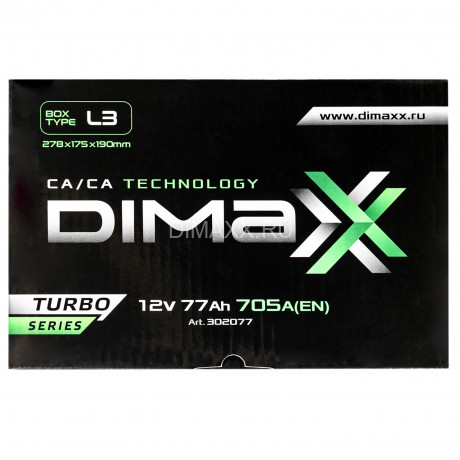 Аккумулятор DIMAXX TURBO EURO 77ah R+