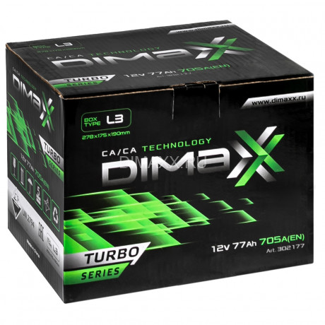Аккумулятор DIMAXX TURBO EURO 77ah L+