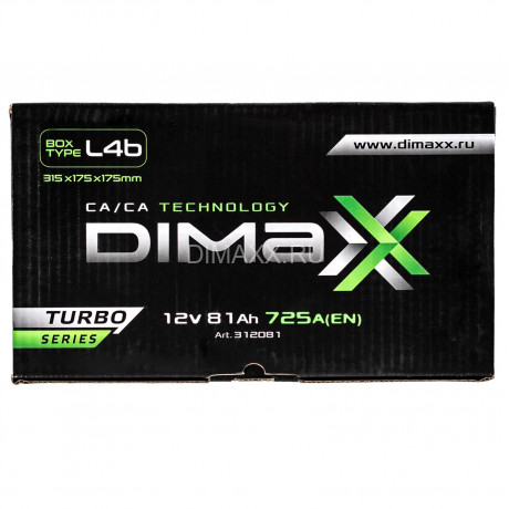 Аккумулятор DIMAXX TURBO EURO 81ah R+